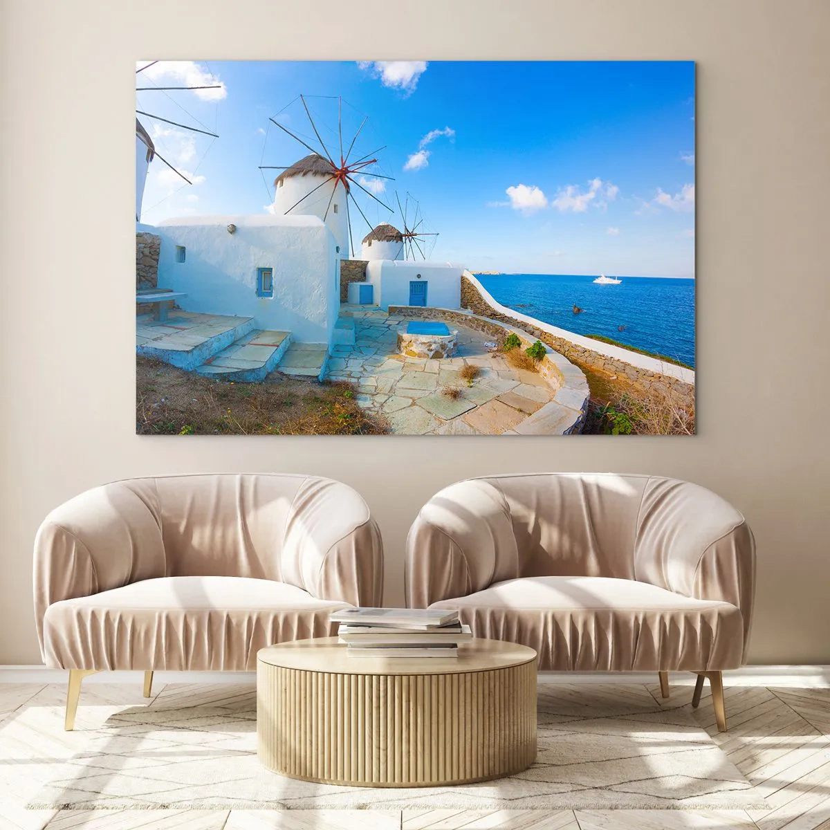 Obraz na skle - Modrý vítr od moře - 120x80 cm