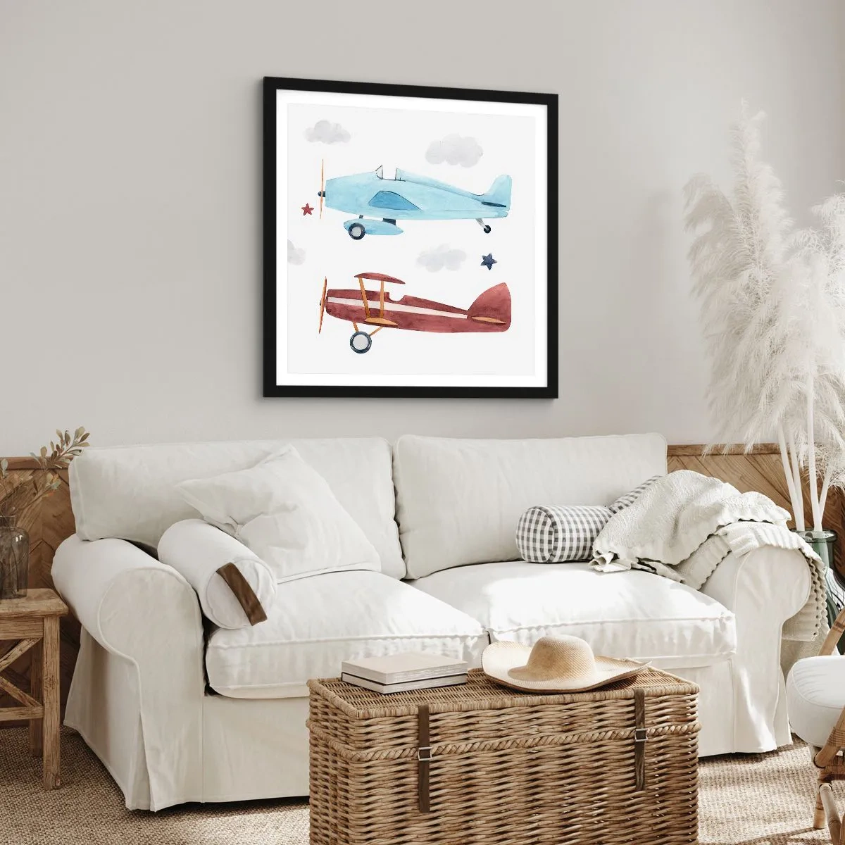 Plakát v černém rámu - Pane pilote, čekáme! - 40x40 cm