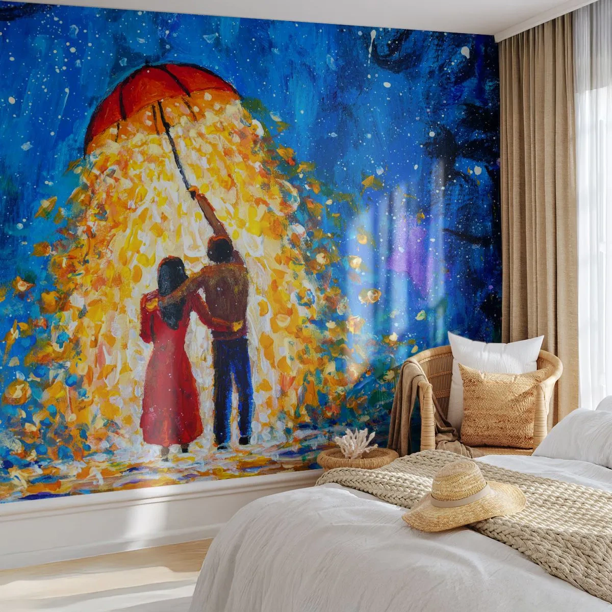 Fototapeta Samolepicí Deluxe Sticker - Magie deštivého večera? - Romantický, Pár, Milovat - 300x210 cm