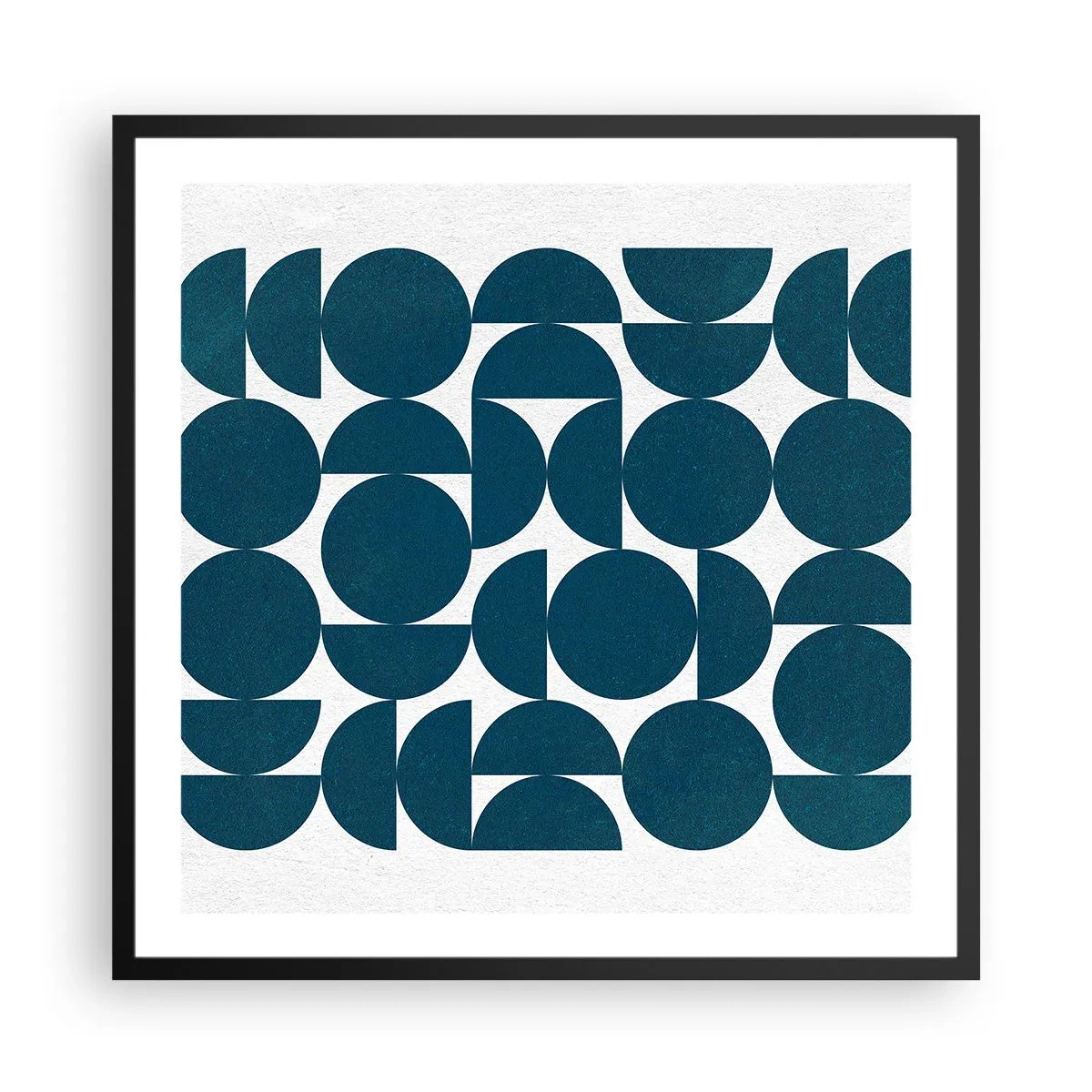 Plakát v černém rámu - Kruhy a půlkruhy - 60x60 cm