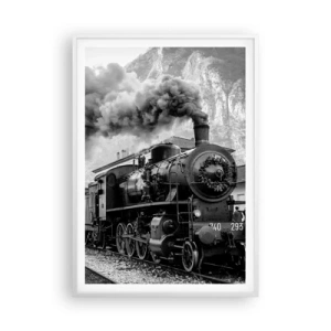 Plakát v bílém rámu - Stojí na nádraží… - 70x100 cm