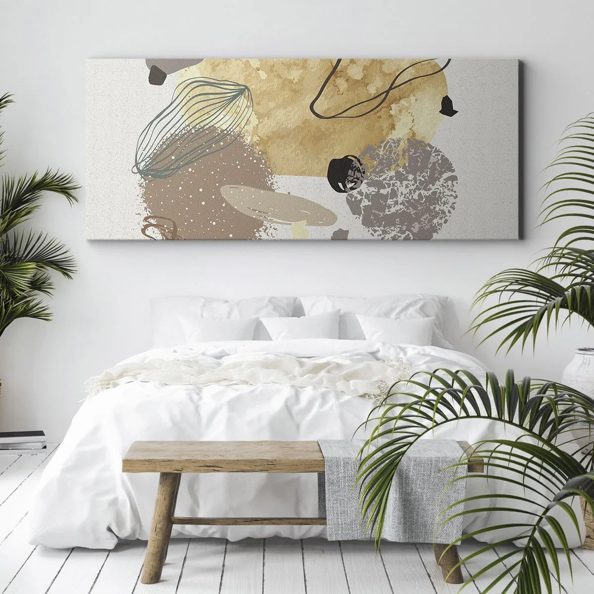 Obraz na plátně - Abstraktní švestka - 100x40 cm