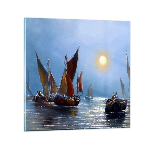 Obraz na skle - Noční rybolov - 60x60 cm
