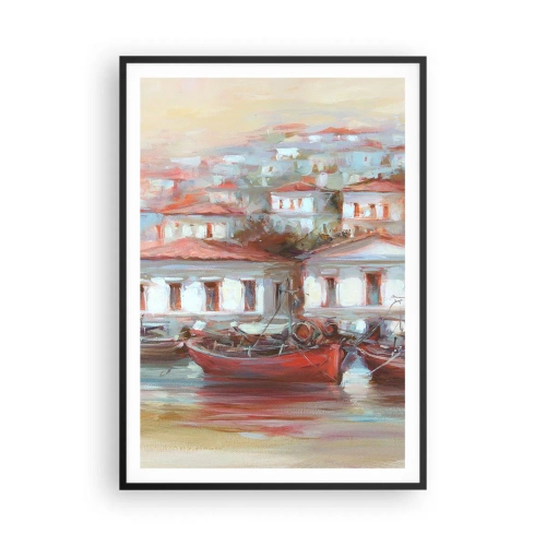 Plakát v černém rámu - Šťastné městečko - 70x100 cm