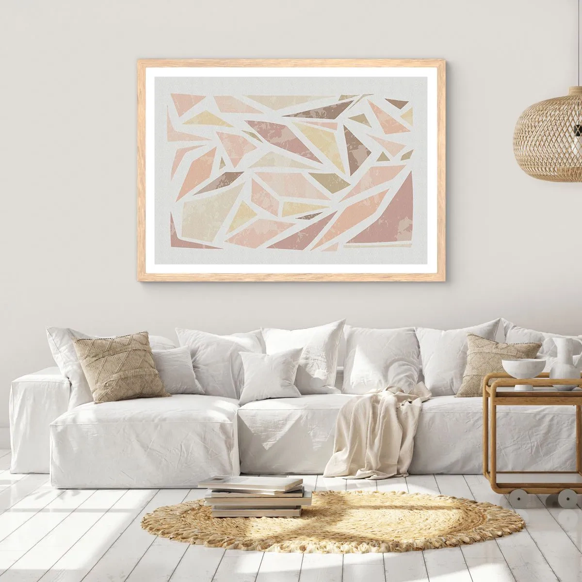 Plakát v rámu světlý dub - Kompozice: vitráž - 50x40 cm