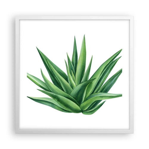 Plakát v bílém rámu - Zelená – síla – život - 50x50 cm