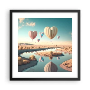 Plakát v černém rámu - Láska tě nechá vzlétnout - 40x40 cm