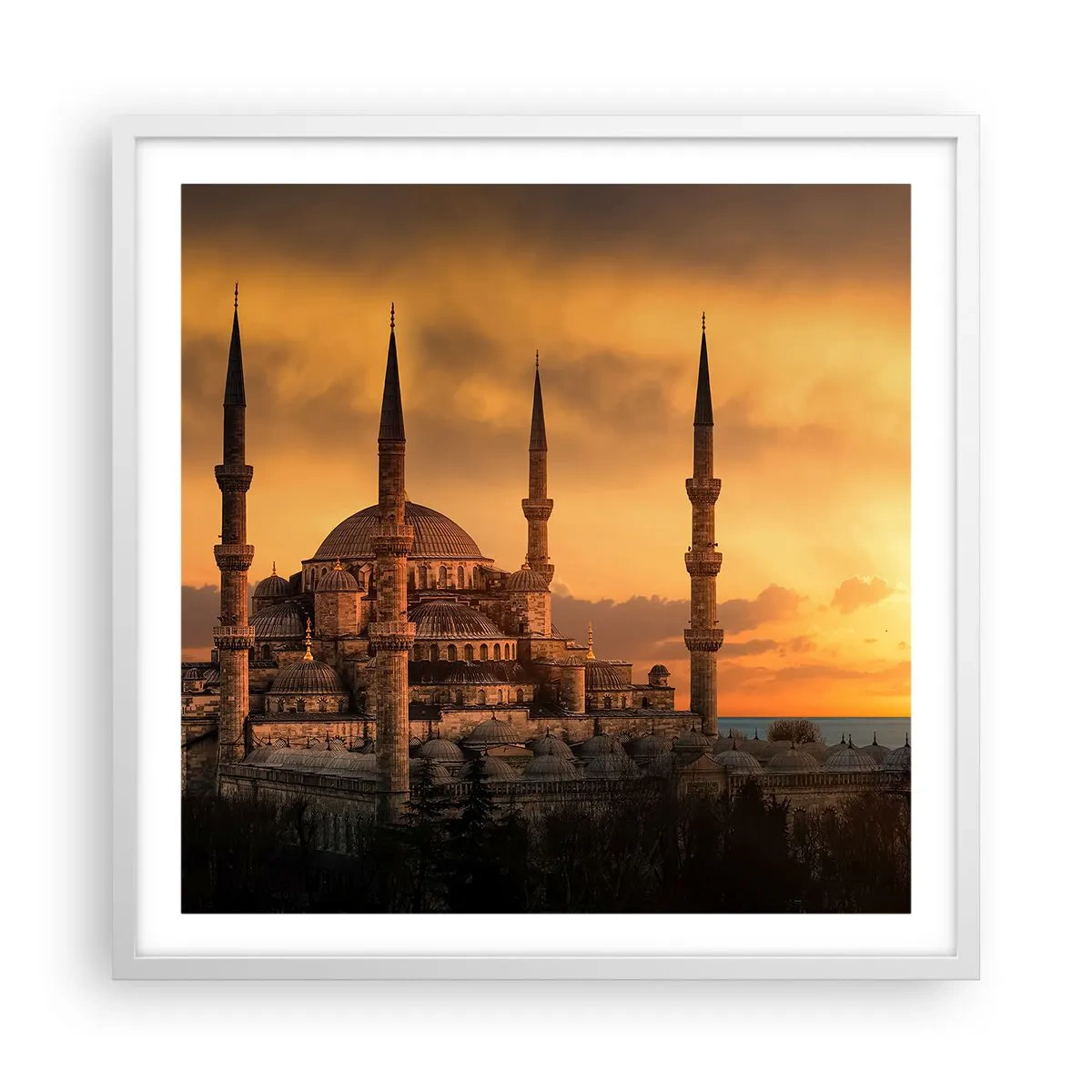 Plakát v bílém rámu - Bůh je velký - 60x60 cm