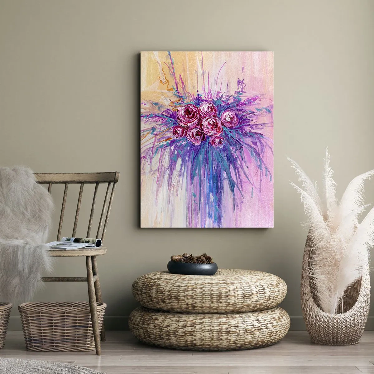 Obraz na plátně - Růžová fontána - 50x70 cm