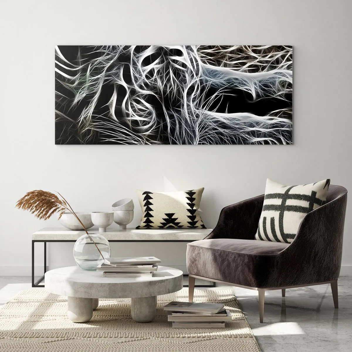 Obraz na skle - Studie kočičí lehkosti - 100x40 cm