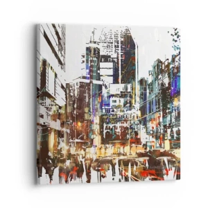 Obraz na plátně - Třpytivé město - 30x30 cm