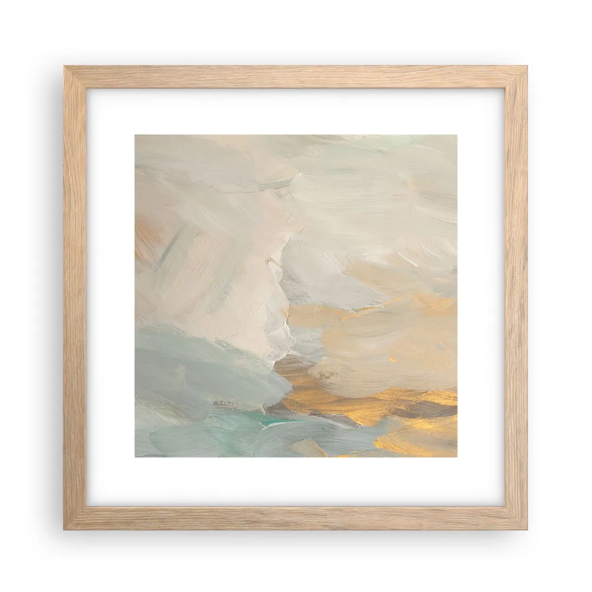 Plakát v rámu světlý dub - Abstrakce – krajina něhy - 30x30 cm