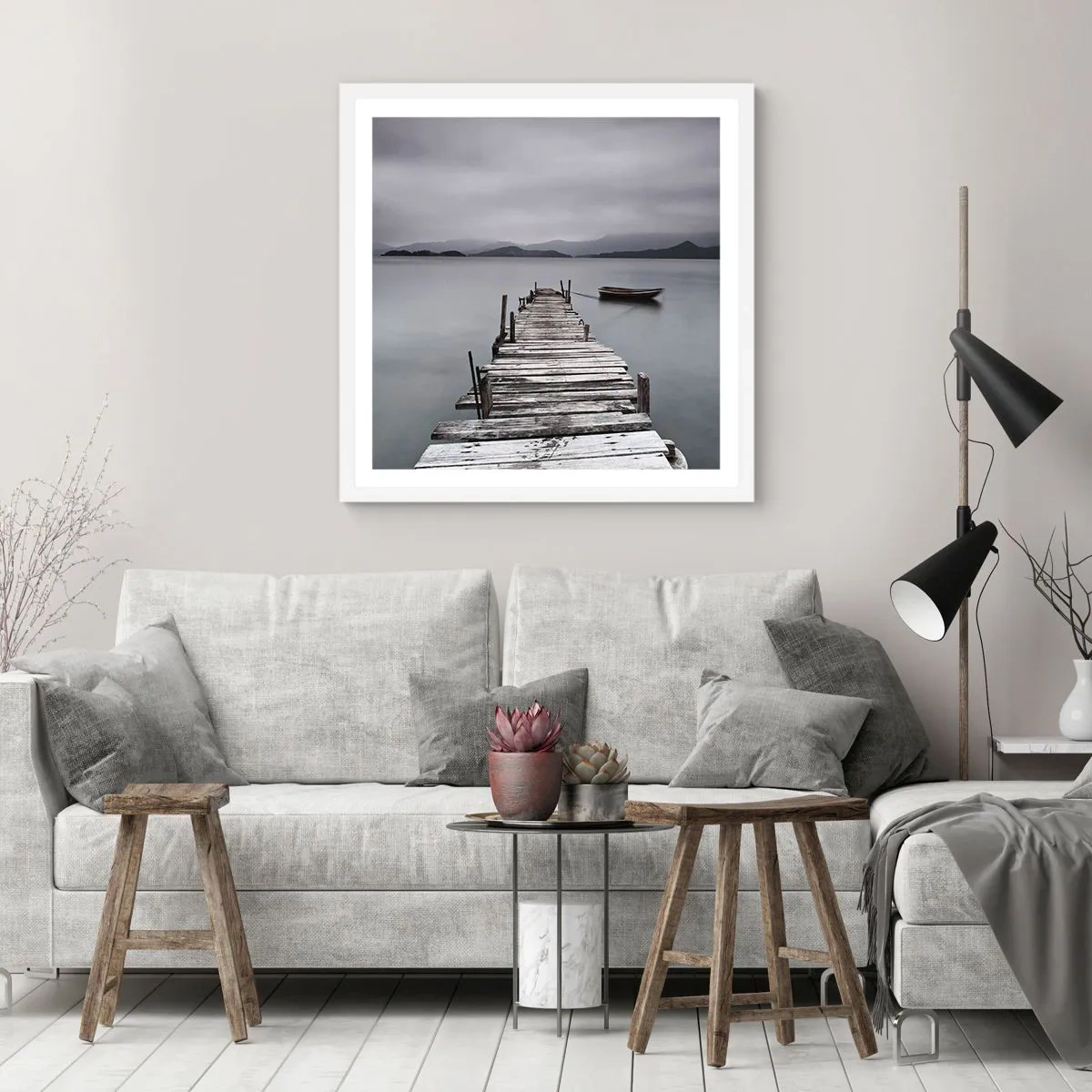 Plakát v bílém rámu - Zítra můžeš vyrazit - 60x60 cm