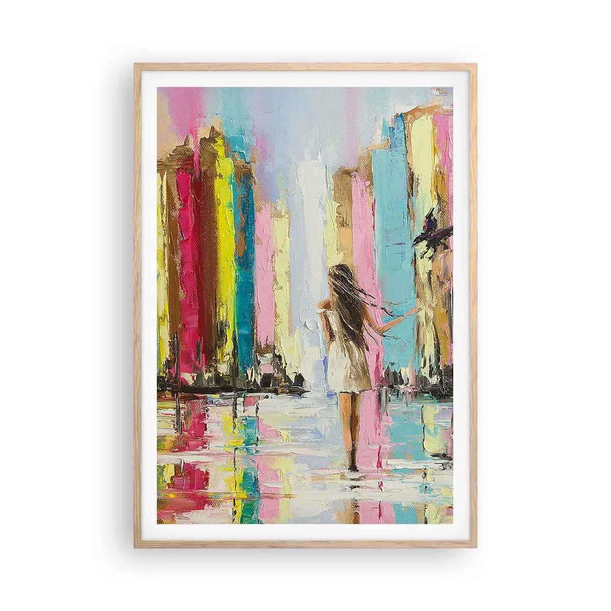 Plakát v rámu světlý dub - Pojď se mnou - 70x100 cm