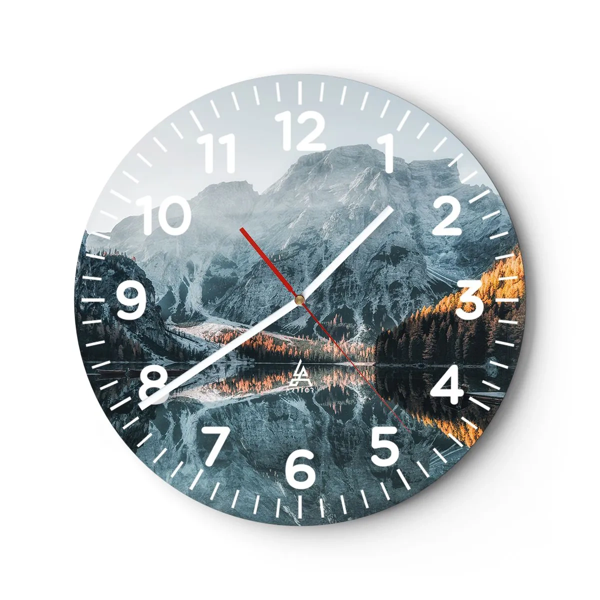 Nástěnné hodiny - Zrcadlová krajina - 30x30 cm