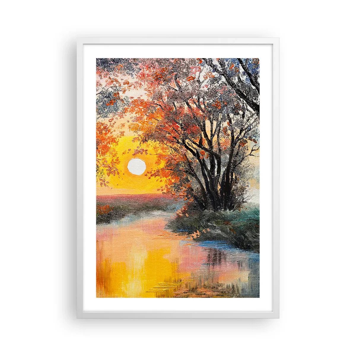 Plakát v bílém rámu - Podzimní nádech - 50x70 cm