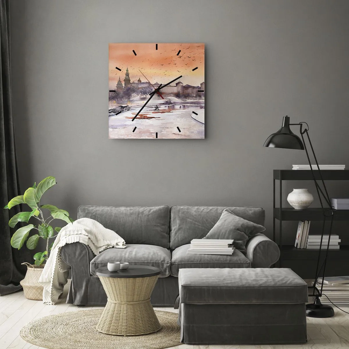 Nástěnné hodiny - Královský západ slunce - 30x30 cm