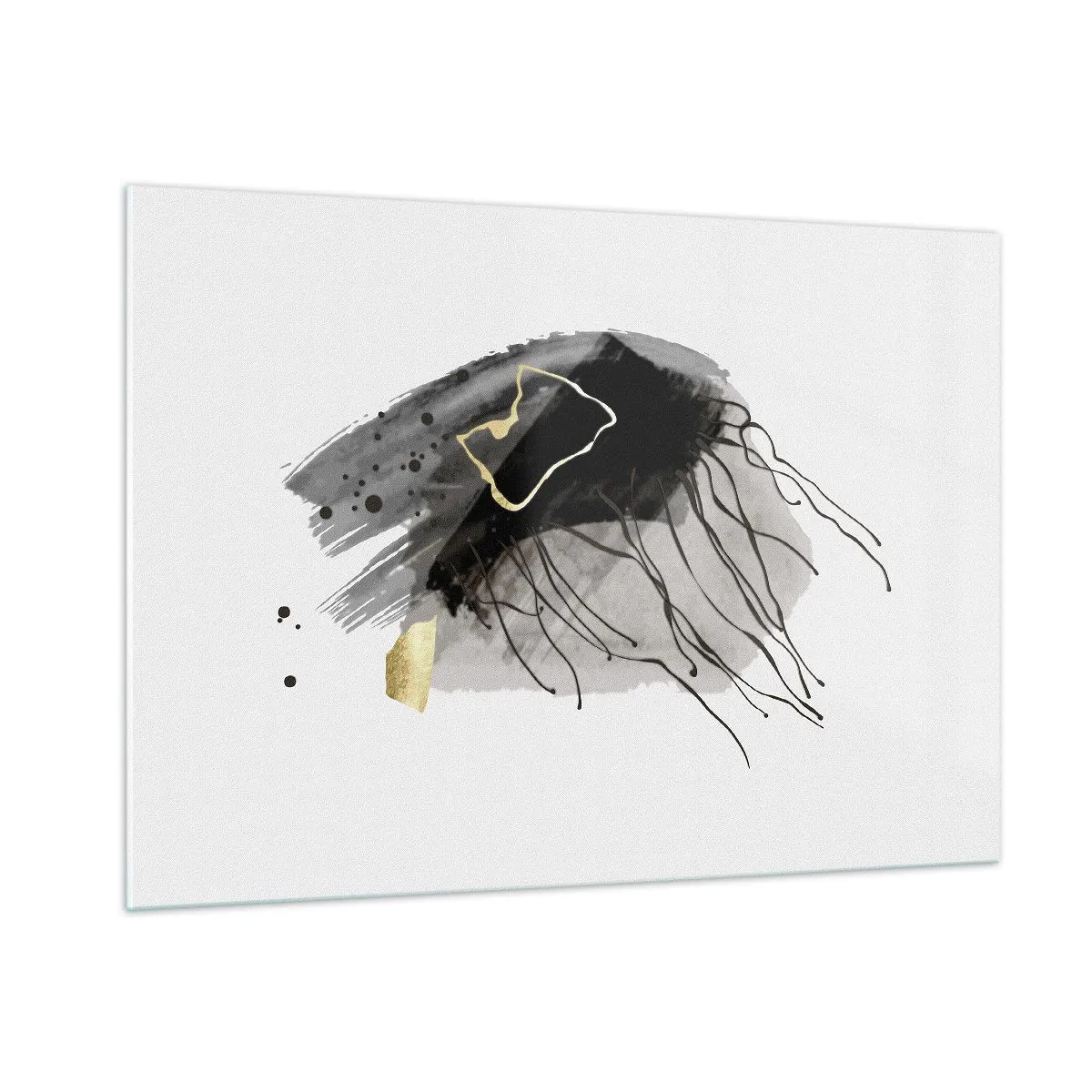 Obraz na skle - V černé a zlaté - 100x70 cm