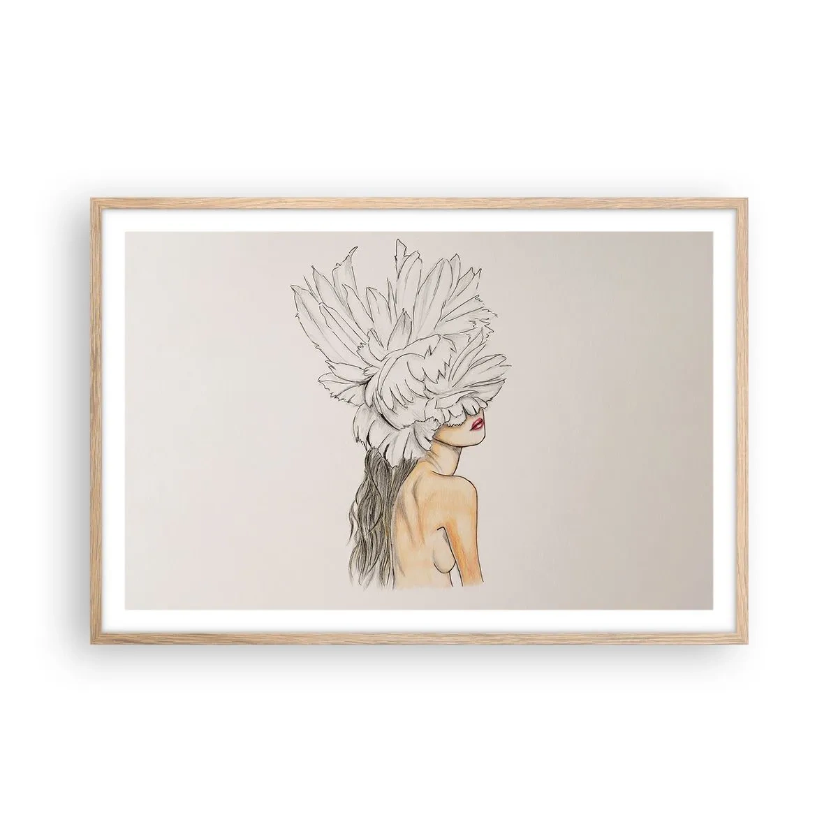 Plakát v rámu světlý dub - Vrchol krásy - 91x61 cm