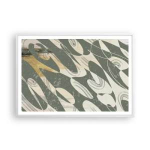 Plakát v bílém rámu - Rytmizovaná abstrakce - 100x70 cm