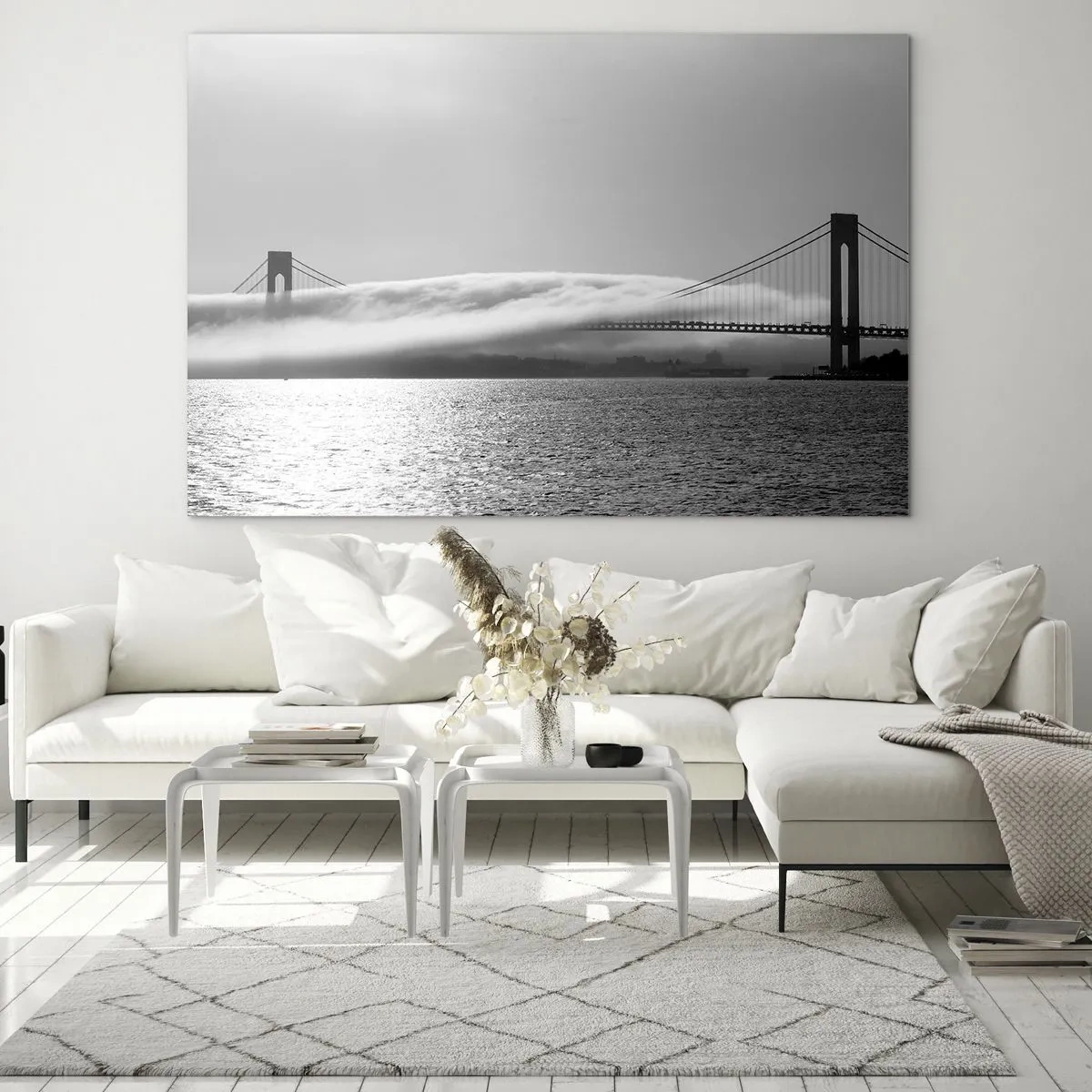 Obraz na skle - Proplout Zlatou bránou - 120x80 cm