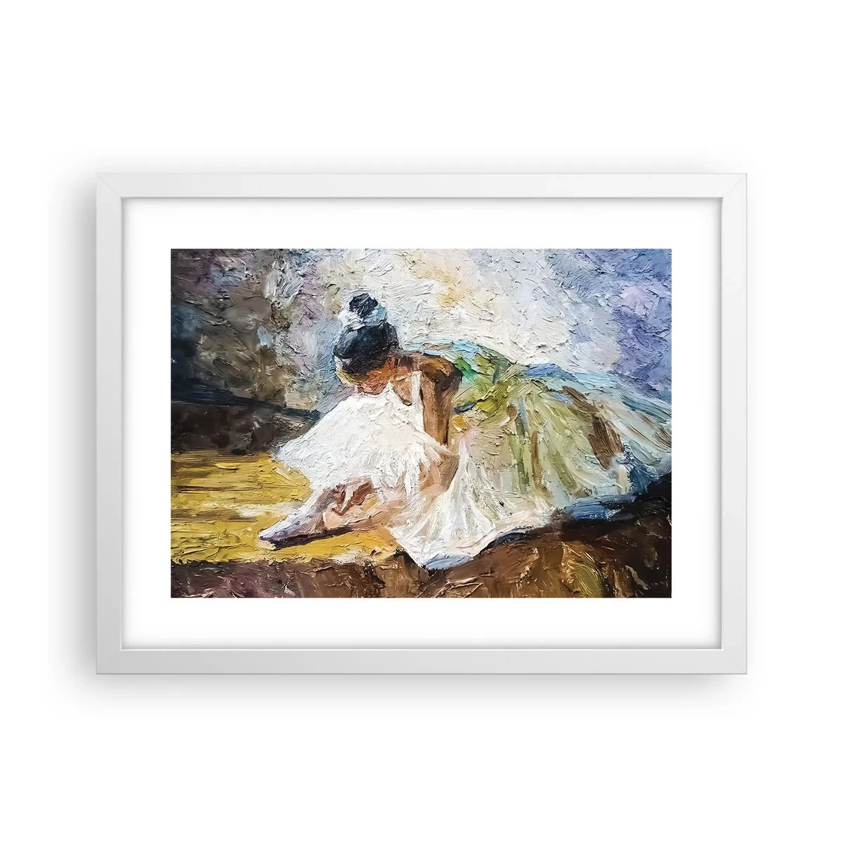 Plakát v bílém rámu - Z Degasova obrazu - 40x30 cm