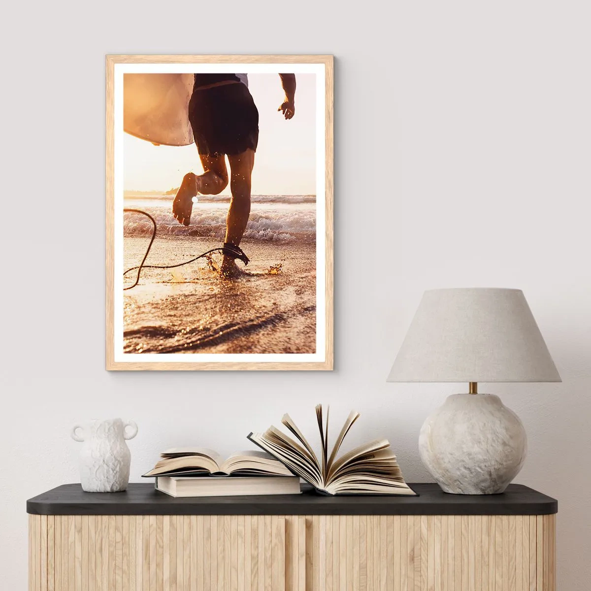 Plakát v rámu světlý dub - Vstříc vlně - 50x70 cm
