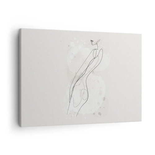 Obraz na plátně - Jemná silueta v minimalistickém stylu - 70x50cm - Zabloudit pohledem - Moderní nástěnná dekorace do obývacího pokoje a ložnice ARTTOR