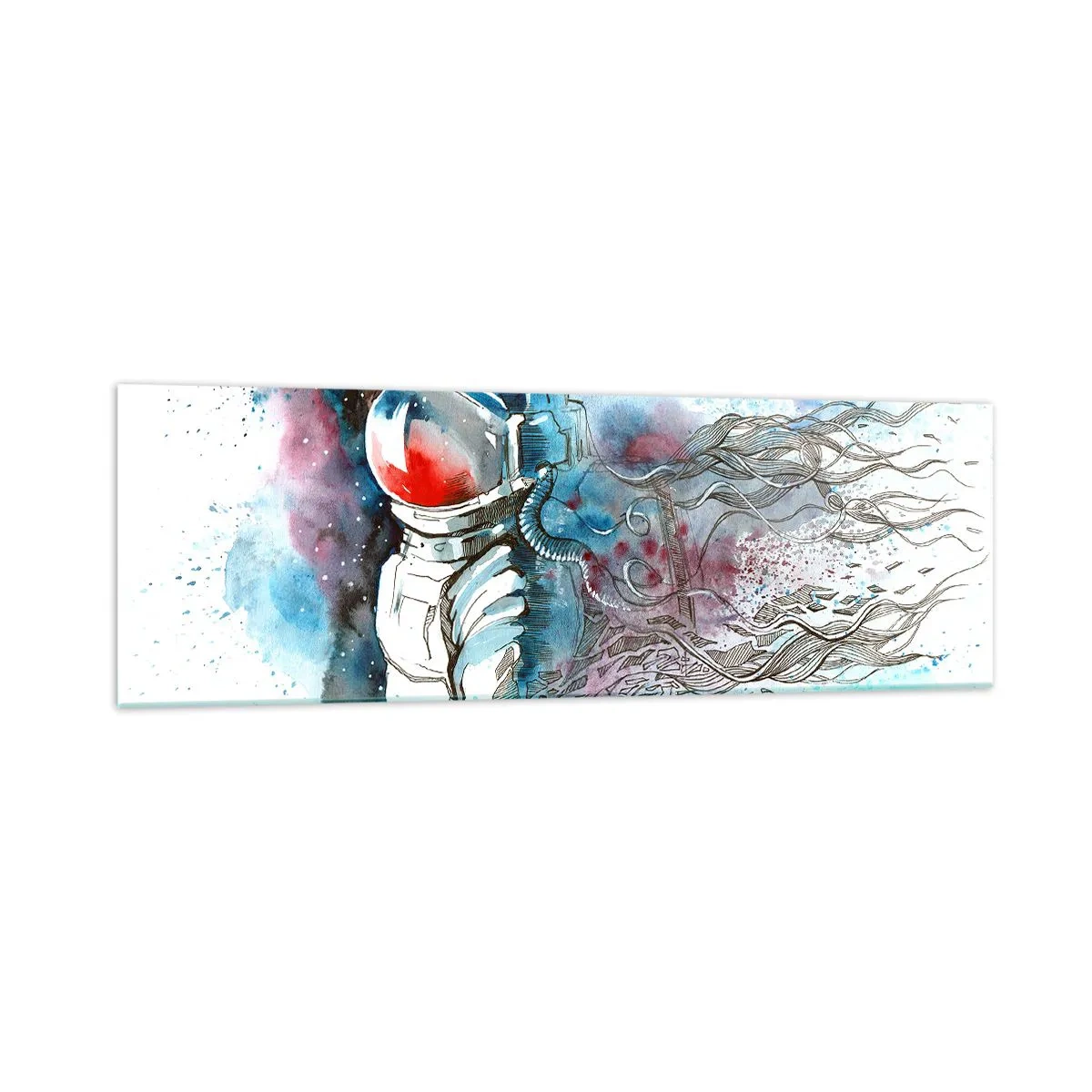 Obraz na skle - Sám s vesmírem - 160x50 cm