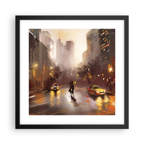 Plakát v černém rámu - Ve světlech New Yorku - 40x40 cm