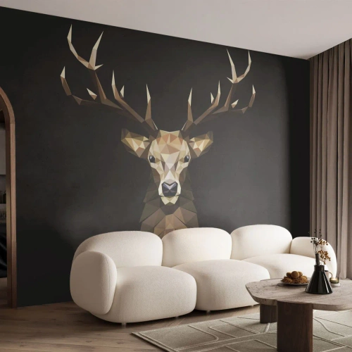 Fototapeta Premium Canvas - Kubistický jelen - Zvířata, Jelen, Grafika - 250x175 cm
