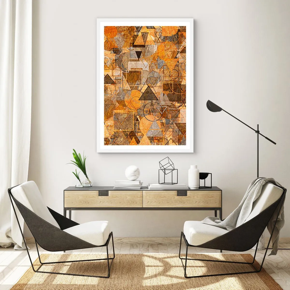 Plakát v bílém rámu - Svět zachycený v podobě - 40x50 cm
