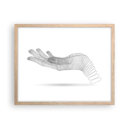 Plakát v rámu světlý dub - Pružná ruka - 50x40 cm
