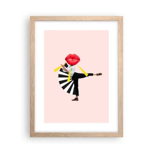 Plakát v rámu světlý dub - Surrealistický pop-art - 30x40 cm