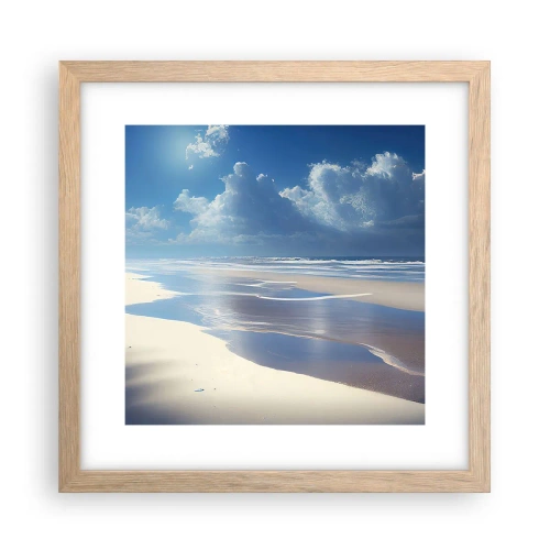 Plakát v rámu světlý dub - Dovolená v ráji - 30x30 cm