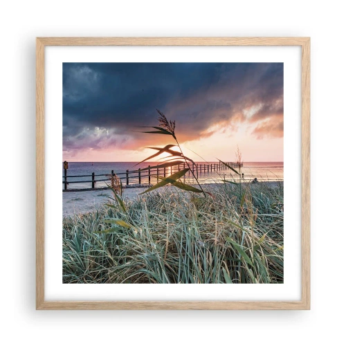 Plakát v rámu světlý dub - Neodváto větrem - 50x50 cm