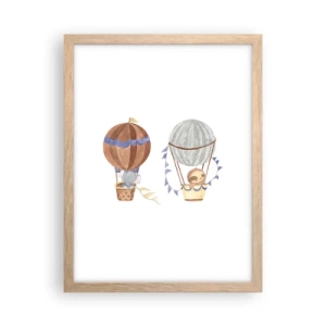 Plakát v rámu světlý dub - Přátelé na cestách - 30x40 cm