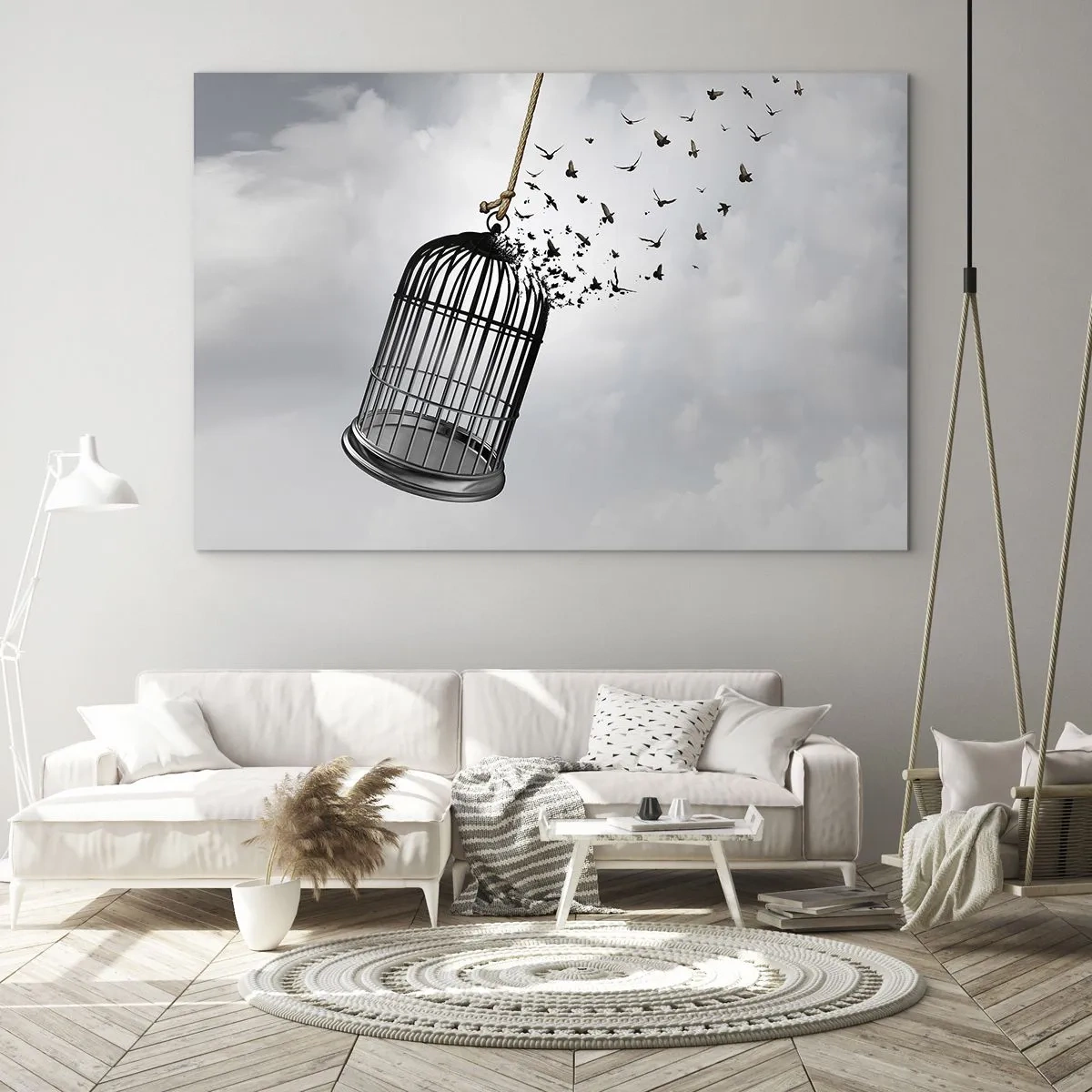 Obraz na skle - Víra… naděje… svoboda! - 120x80 cm