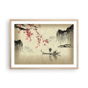 Plakát v rámu světlý dub - V zemi kvetoucích třešní - 70x50 cm