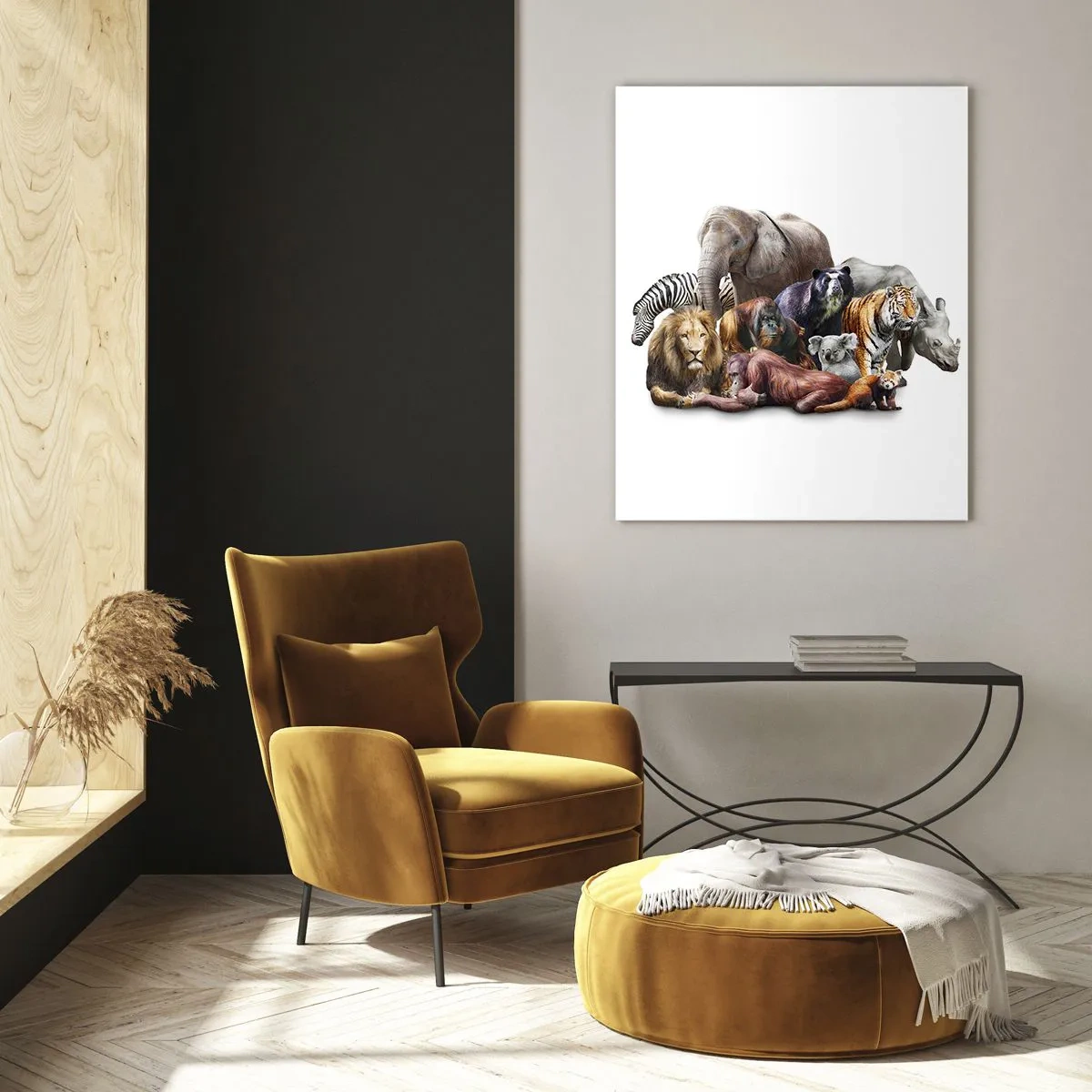 Obraz na skle - Africká rodinná fotografie - 50x70 cm
