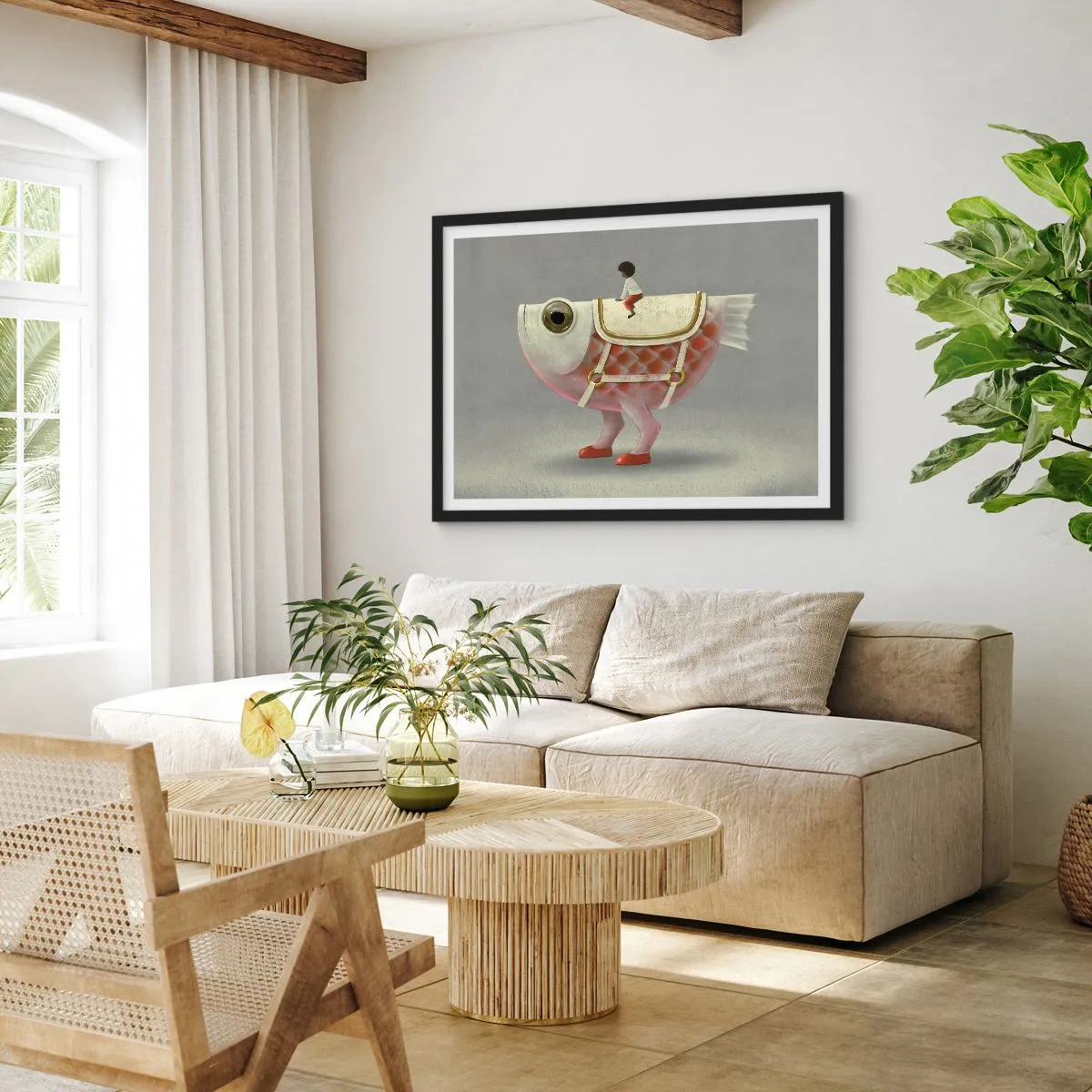 Plakát v černém rámu - Rybí jezdec - 100x70 cm
