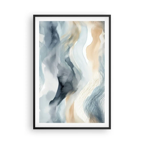 Plakát v černém rámu - Abstrakce sněhu a mlhy - 61x91 cm