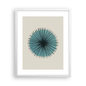 Plakát v bílém rámu - Zářící modrá - 40x50 cm