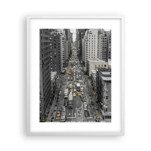 Plakát v bílém rámu - Život New Yorku - 40x50 cm