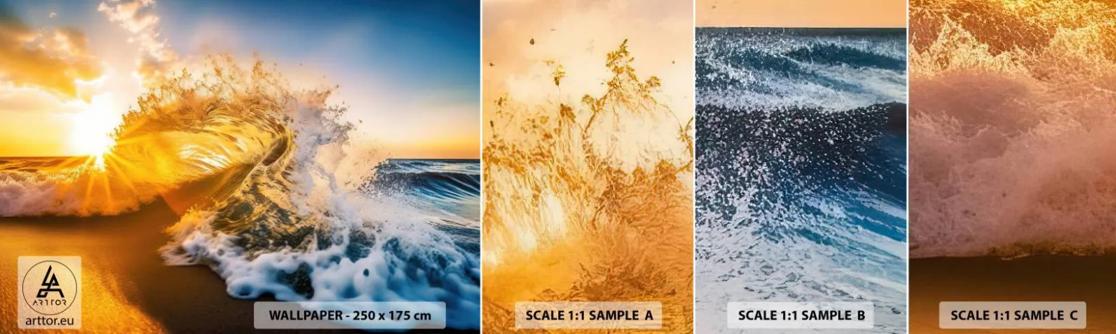 Fototapeta Vzorek Standard Eco - Hra v písku - Mávat, Moře, Voda - 100x30 cm