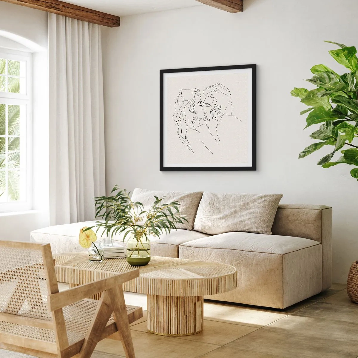 Plakát v černém rámu - Zamotaní citem - 40x40 cm