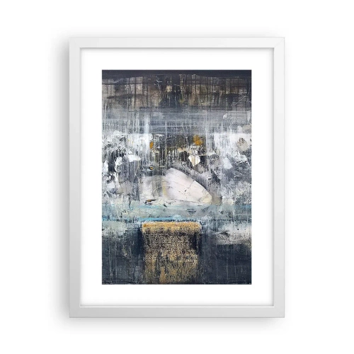 Plakát v bílém rámu - Jako na ledě, tak i na hroudě - 30x40 cm