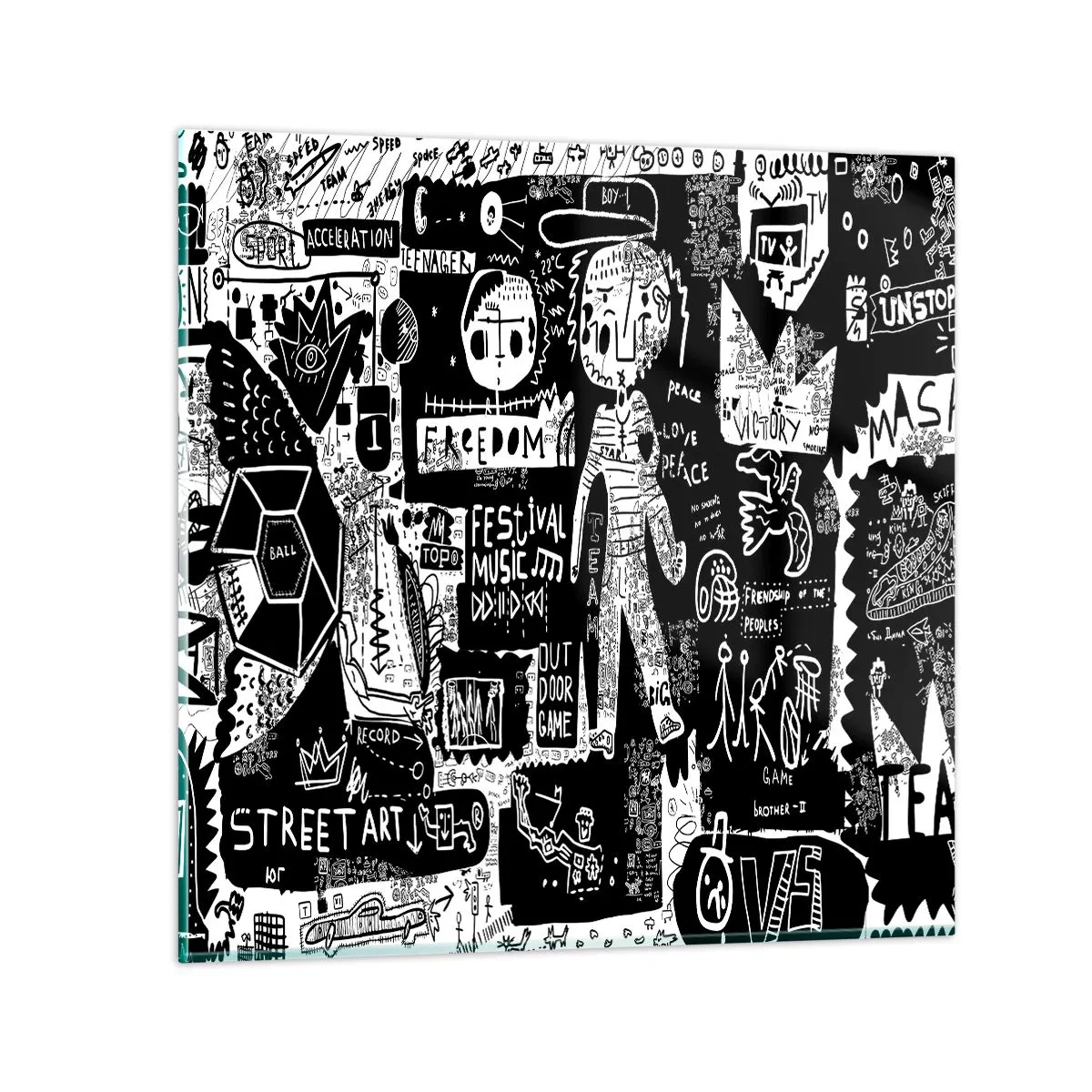 Obraz na skle - Práva a radosti duševního mládí - 50x50 cm