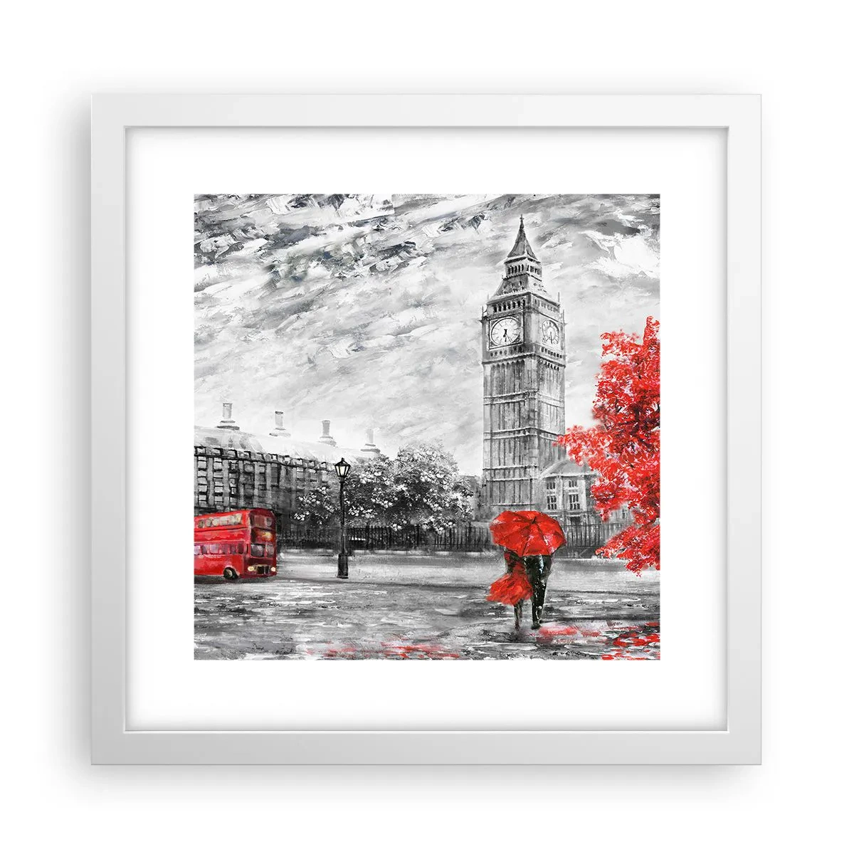 Plakát v bílém rámu - Vzrušující den - 30x30 cm