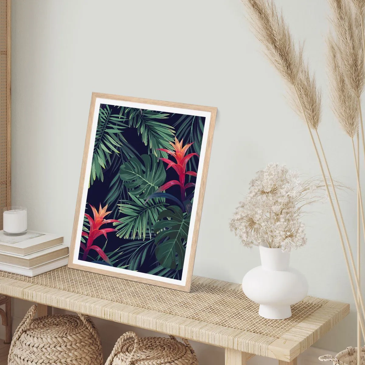 Plakát v rámu světlý dub - Vzplanout v zeleném - 50x70 cm